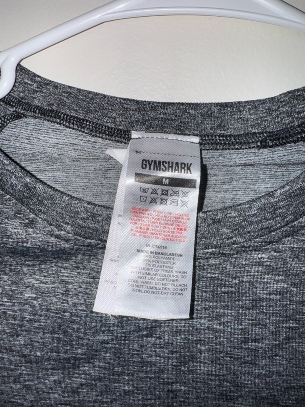 Gymshark Women's Gray Stretch Cropped Long Sleeve Crew Neck Crop Top Size M - Picture 5 of 5